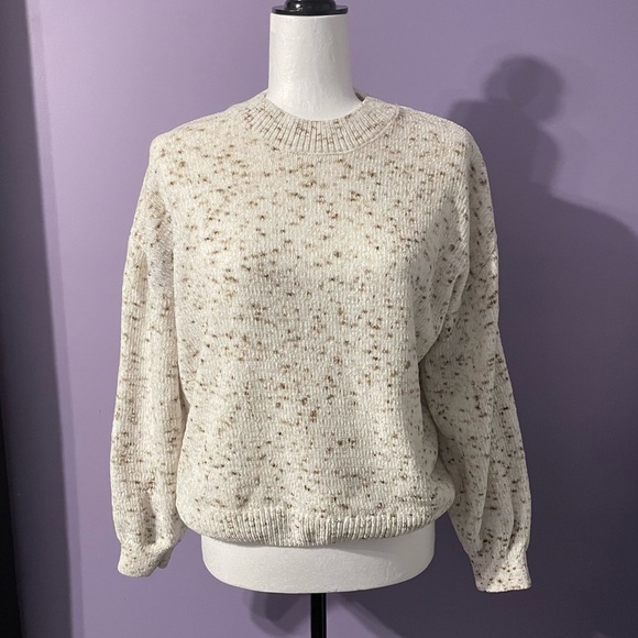 Penmans Sweaters - Penman Super Soft Speckled Cream and Tan Sweater Size S